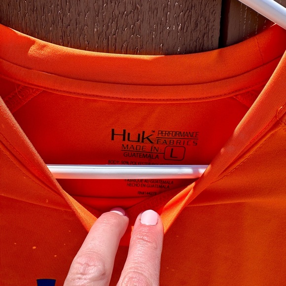 Huk Performance Fishing Long Sleeve Shirt Orange Size Large - Picture 3 of 4